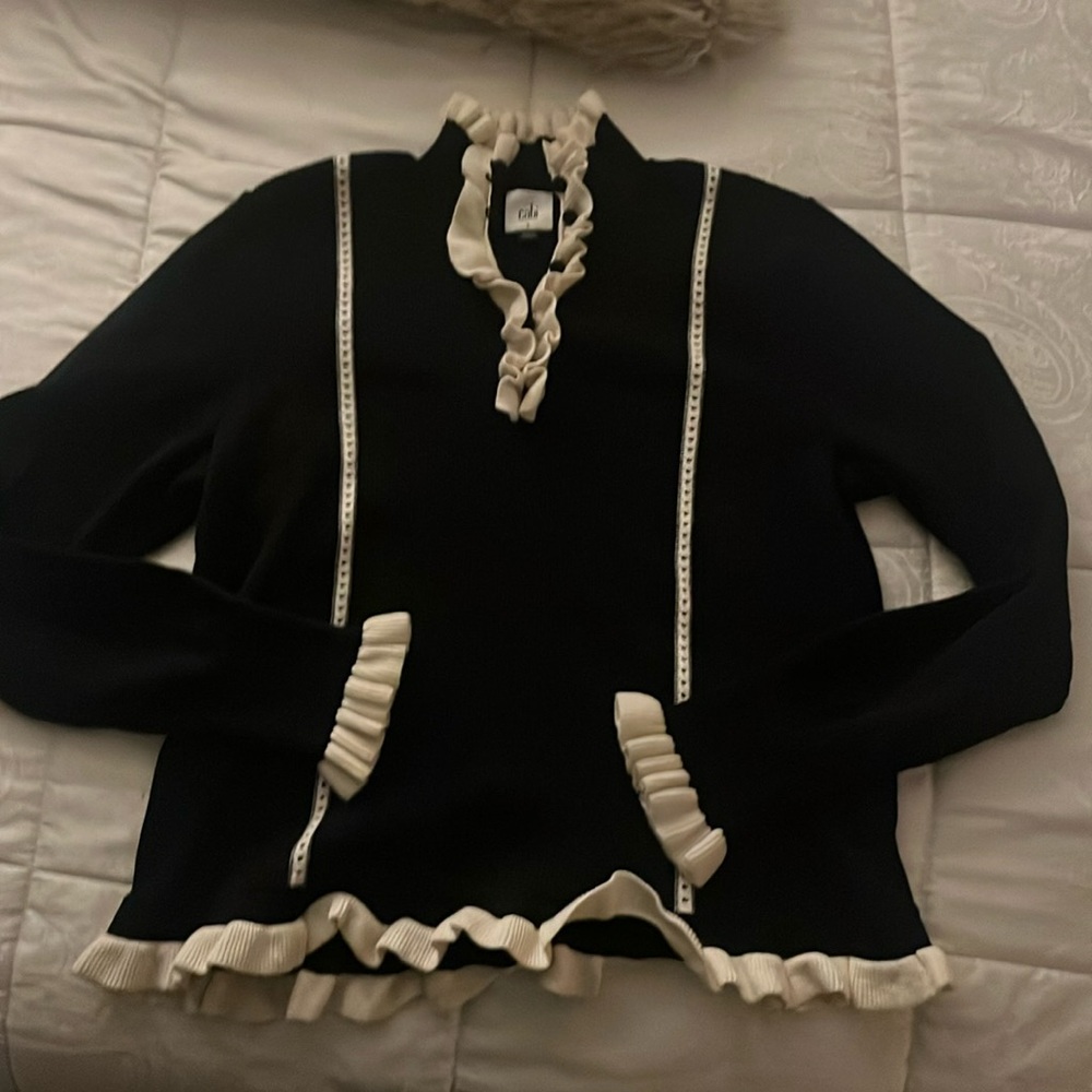 Cabi black and white sweater